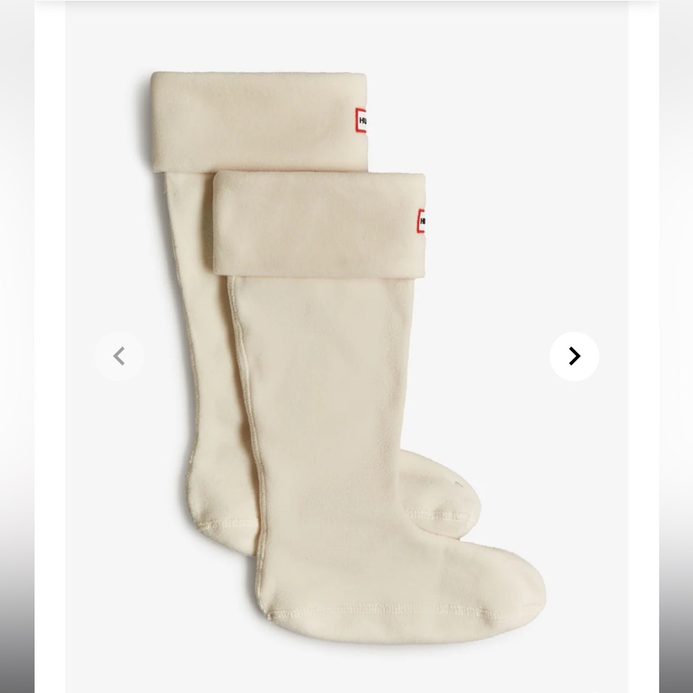 Hunter Original Tall Fleece Boot Socks in Cream / Ivory - Size M